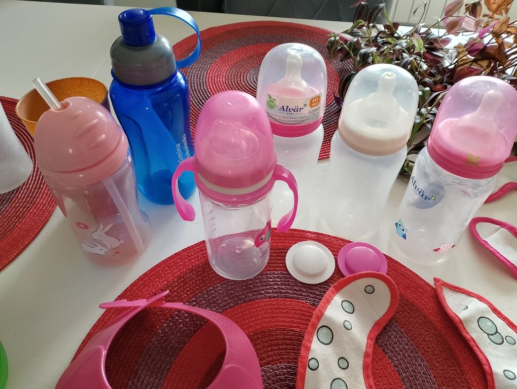 Butelki zestaw butelek śliniaki gadżety dla dziecka