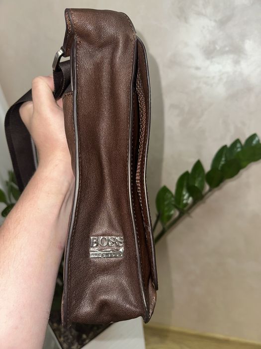Мужская сумка HUGO BOSS оригинал натуральная кожа ремень в подарок