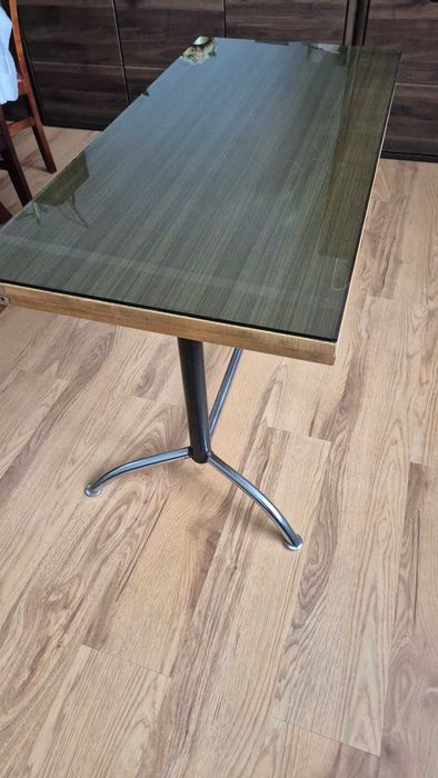 Ława stół, używana z szybą.