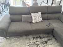 Sofá - chaise long - cinza escuro