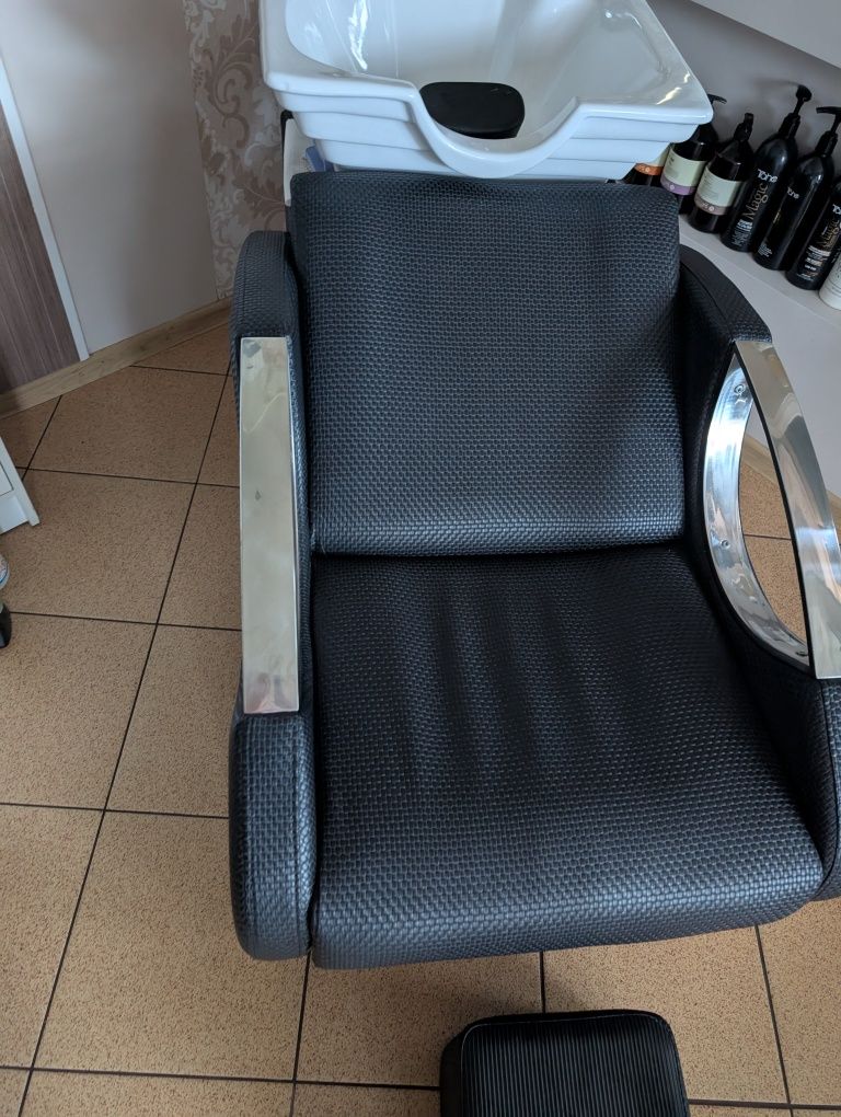 MYJKA fryzjerka barberska leżąca + zagłówek + podnóżek ODBIÓR