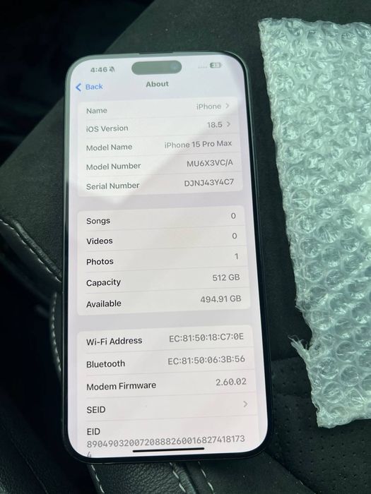 iPhone 15 Pro Max 512GB Blue — отличное состояние, батарея 89%