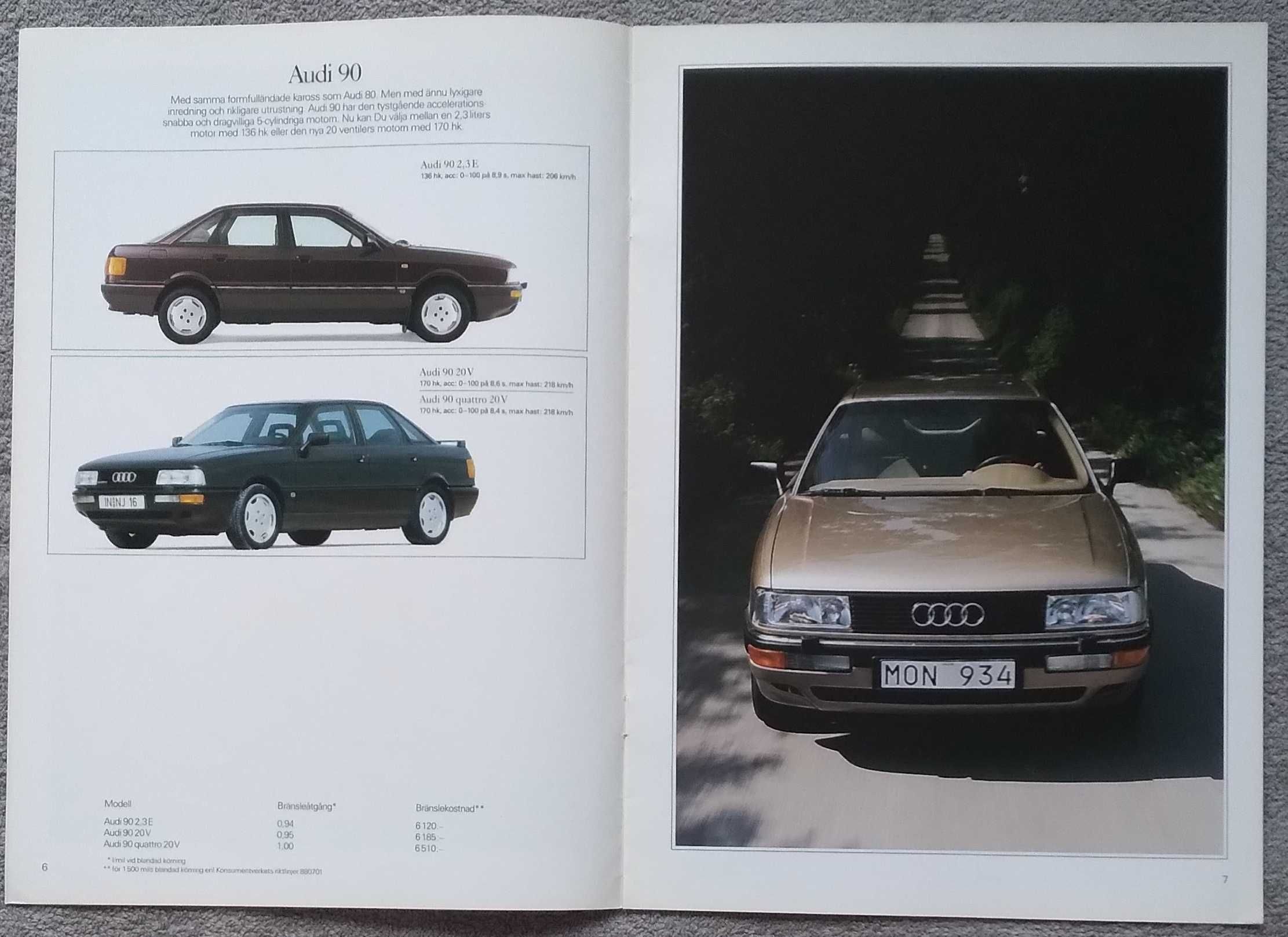 Prospekt AUDI modele 1989