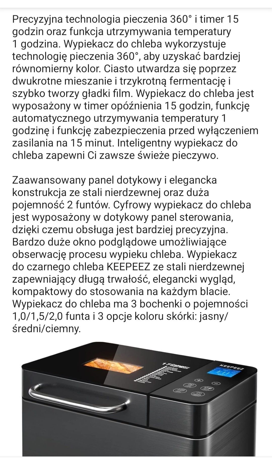 Wypiekacz do chleba Eonbon MBF-010