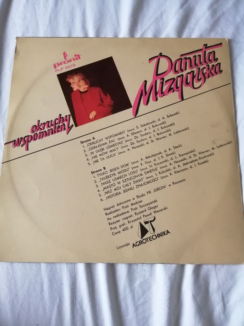 Danuta Mizgalska - Okruchy Wspomnień PLP 0072 Winyl