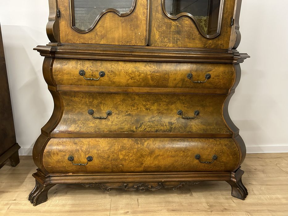 Witryna barokowa orzech witryna chippendale piekny stan