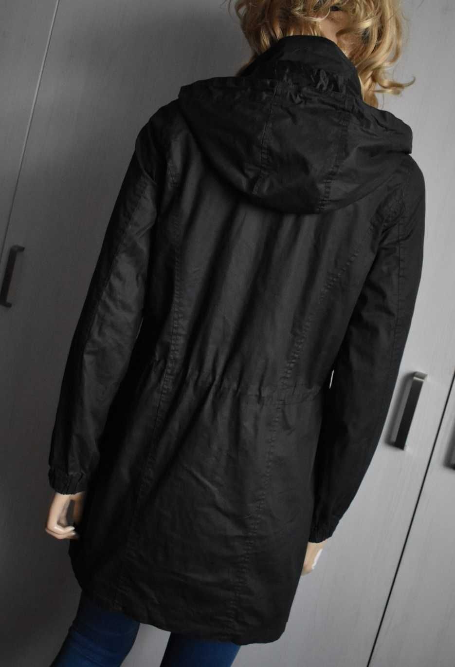 Kurtka parka 34 XS woskowana wiosenna z kapturem przejściowa wiosnę