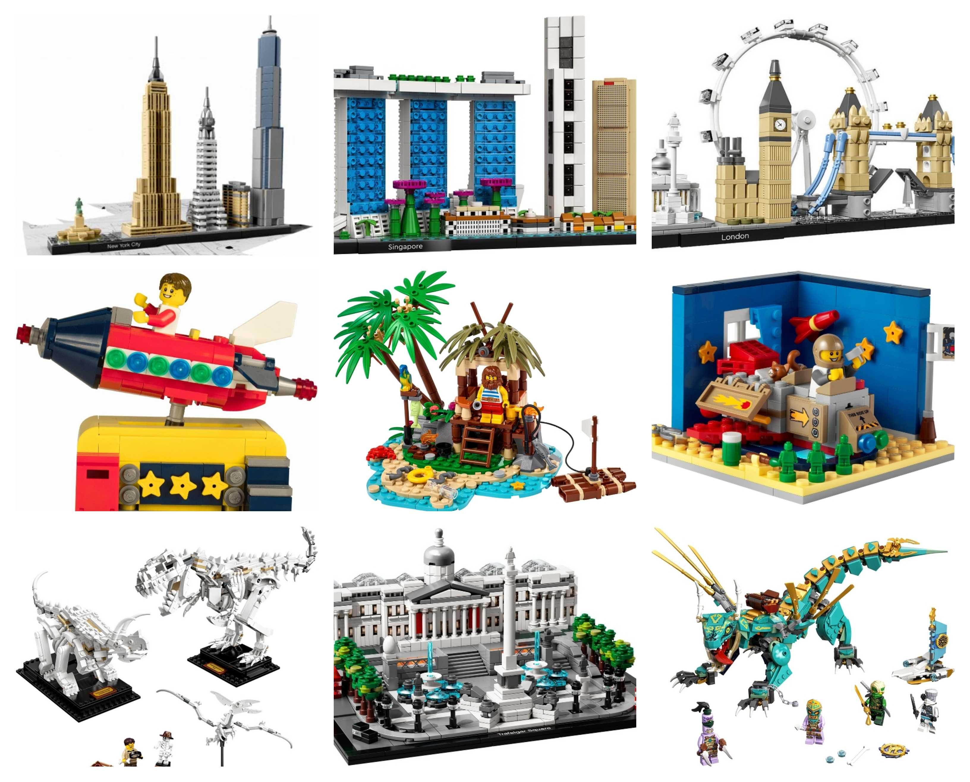 LEGO ARCHITECTURE, CITY, CREATOR, ICONS, IDEAS, SPEEDCHAMPIONS, NATAL;