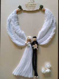 Anioł stróż makrama pamiątka ślubna urodziny rocznica slubu