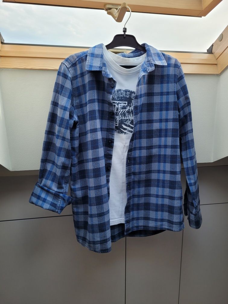 Koszula flanelowa z t-shirtem na 12 lat