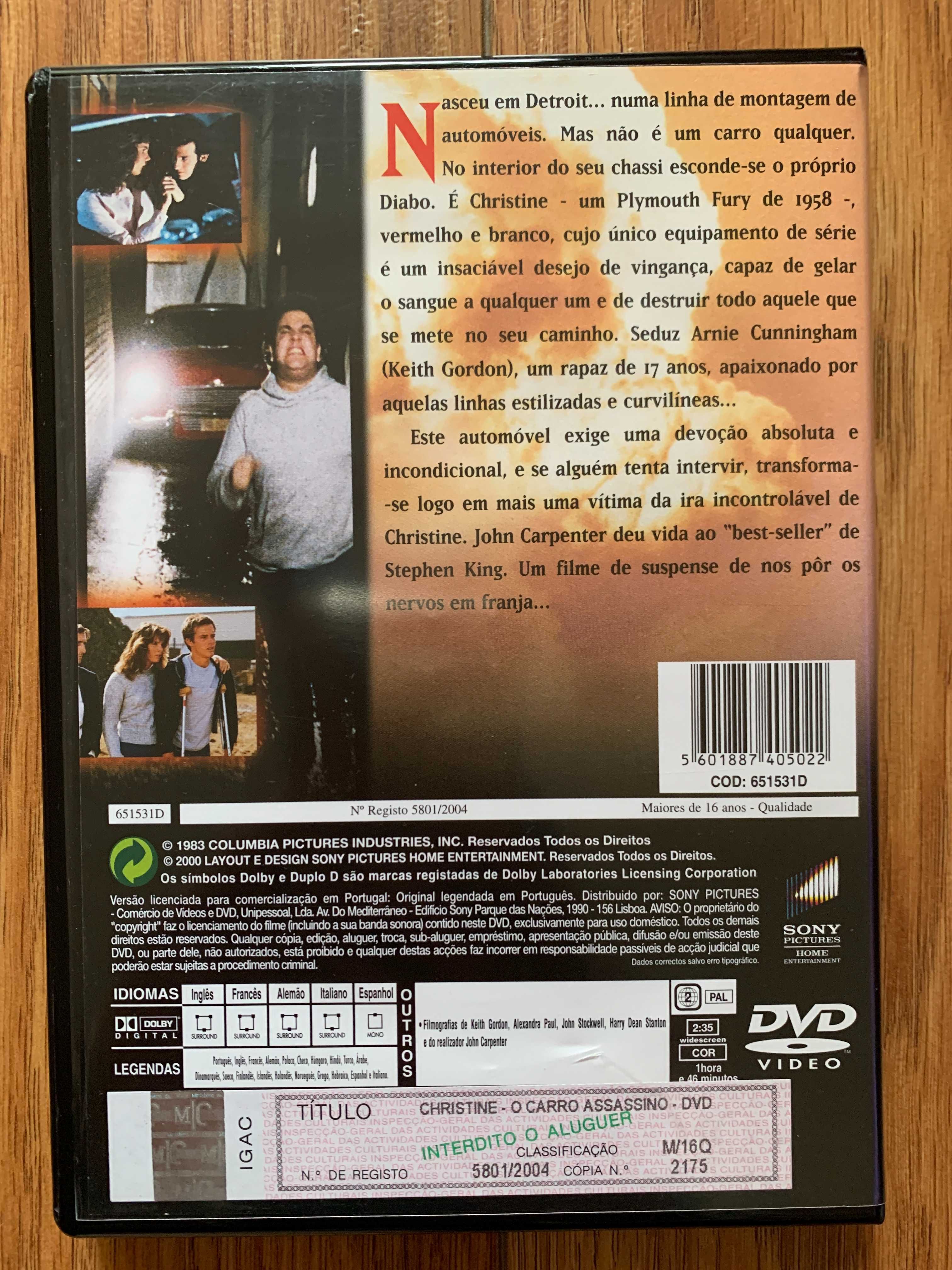 Christine - O Carro Assassino - John Carpenter - dvd