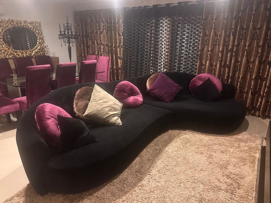 Sofá em forma de lábio com chaise longue