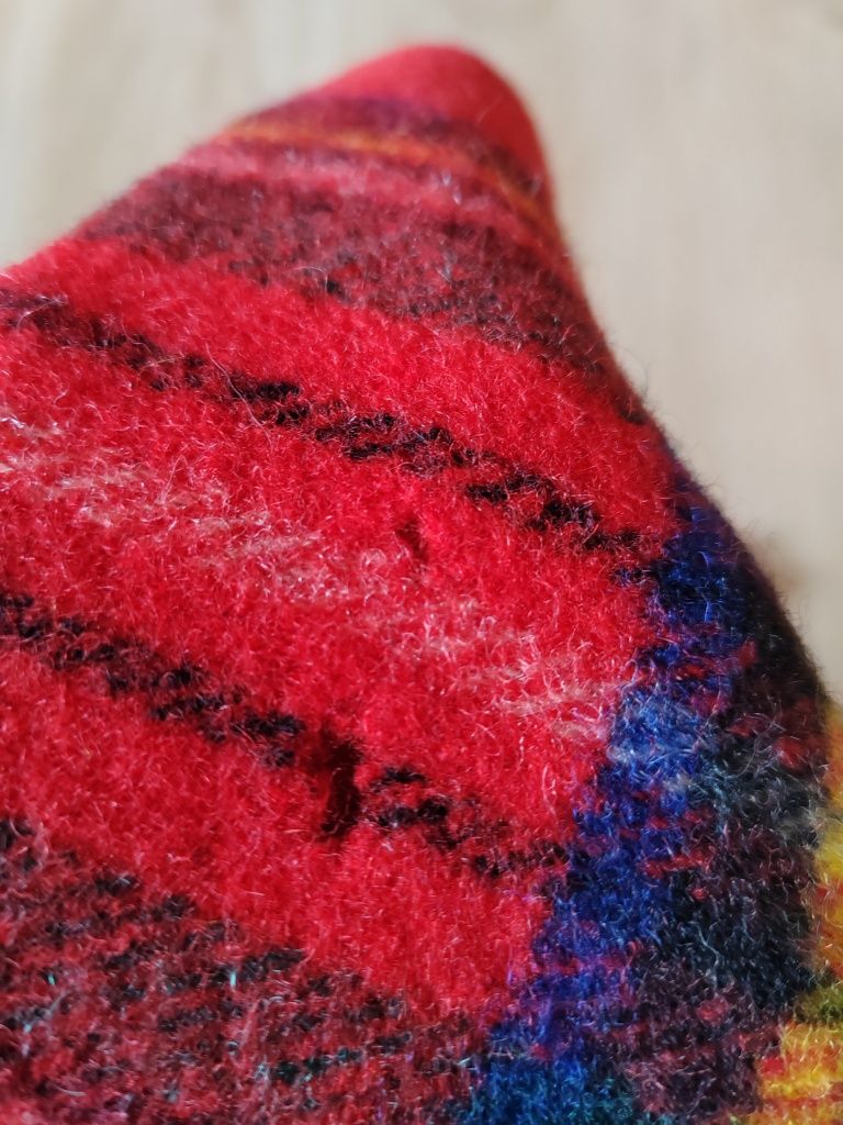 Wełniany koc vintage Woolmark koc z wełny brytyjski