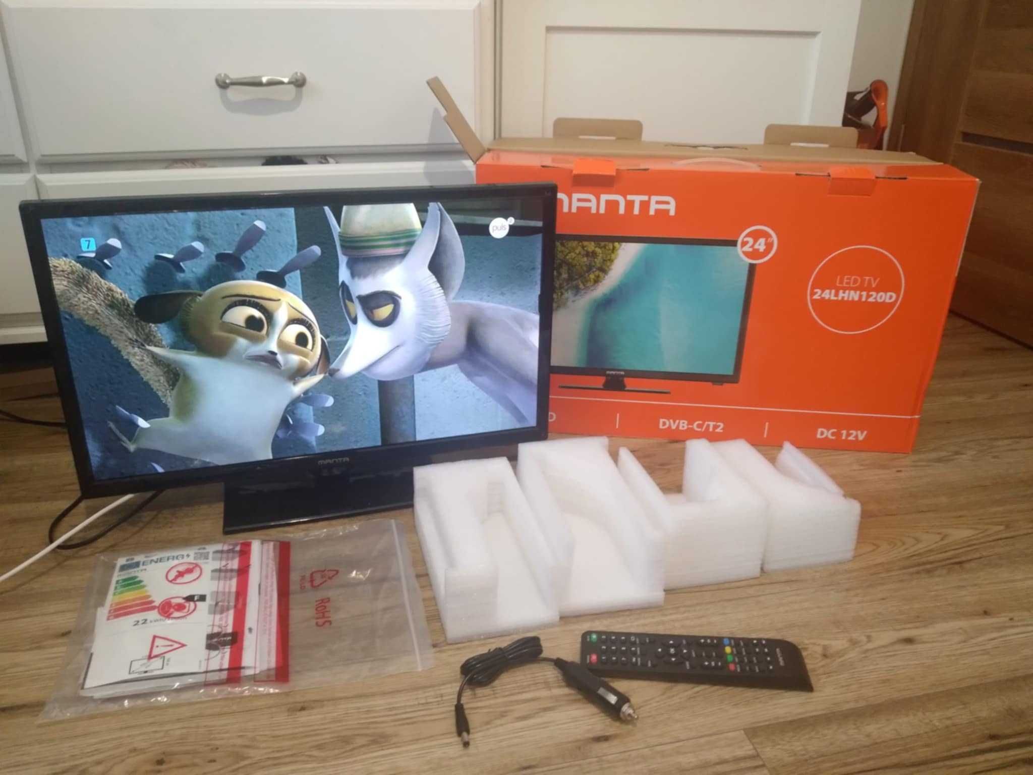 Telewizor Manta 24 cale DVB-T2 HEVC 265 , TIR 12 V i 230 V Wysyłka OLX