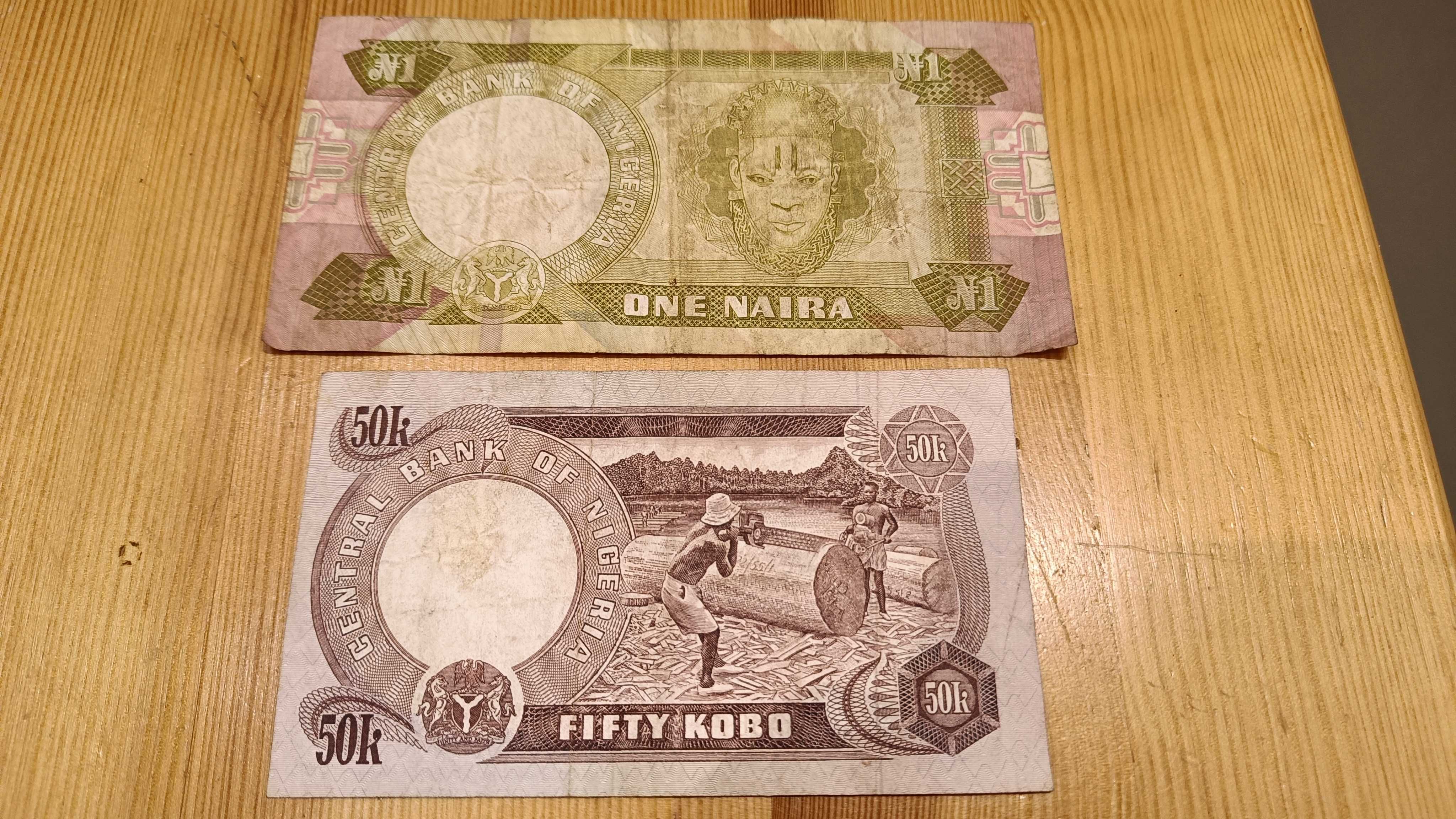 Zestaw banknotów nigeryjskich