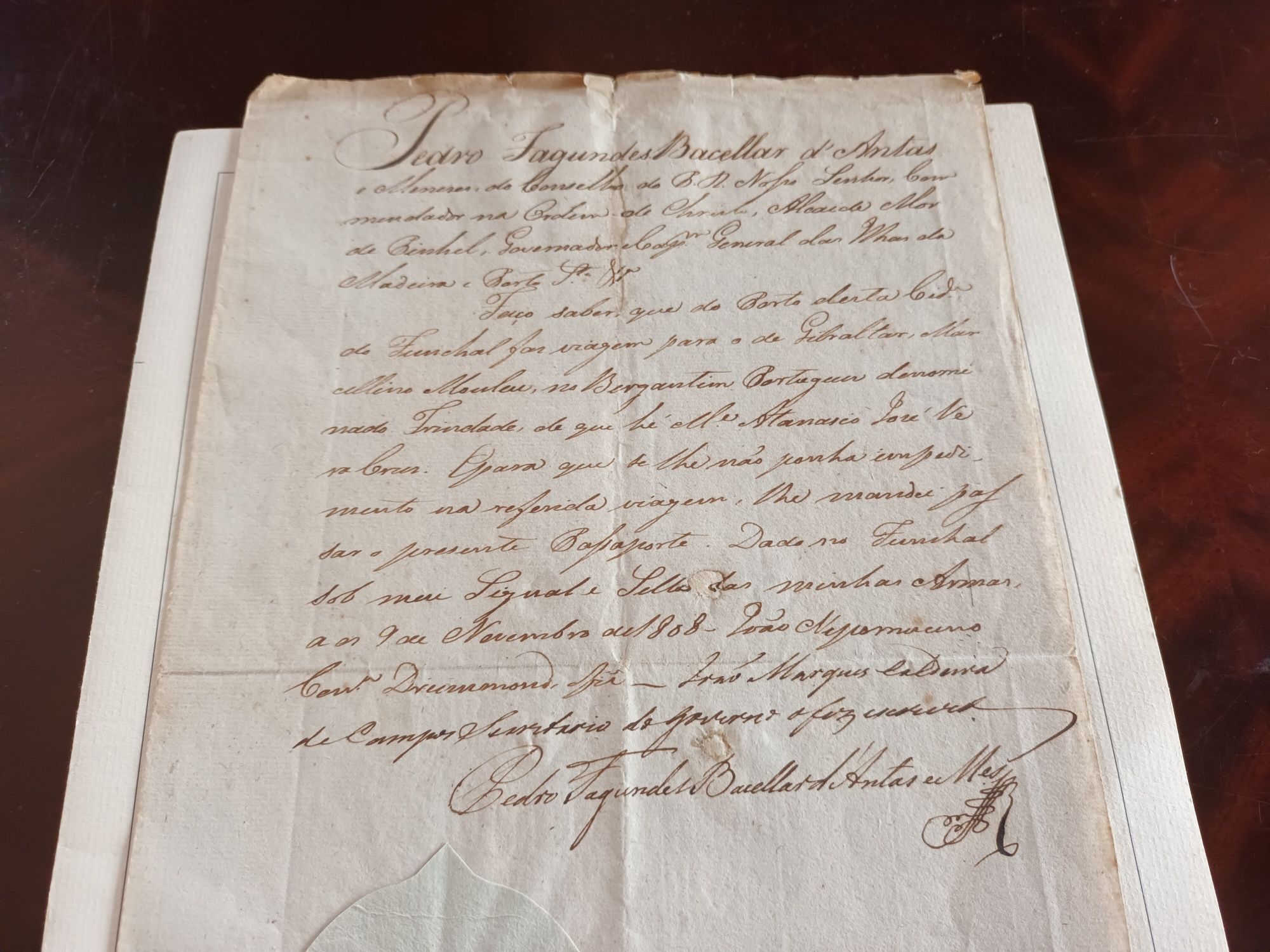 Documento Antigo, Passaporte 1808