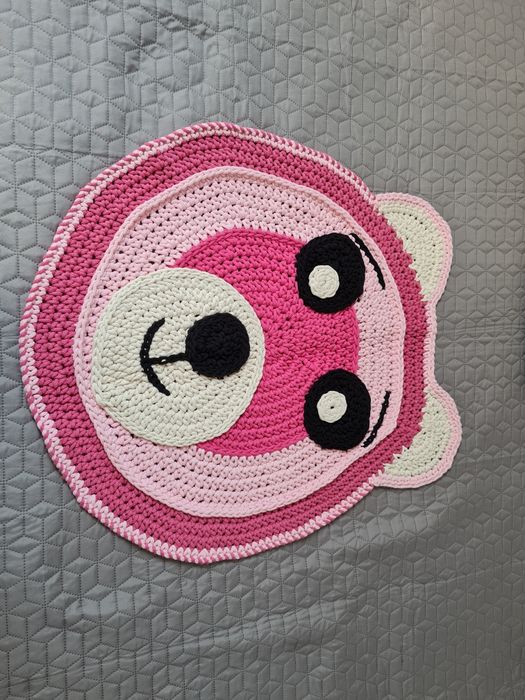 Hand made, dywanik, MIŚ, różowy, bawełna, dla dziecka, 85 cm