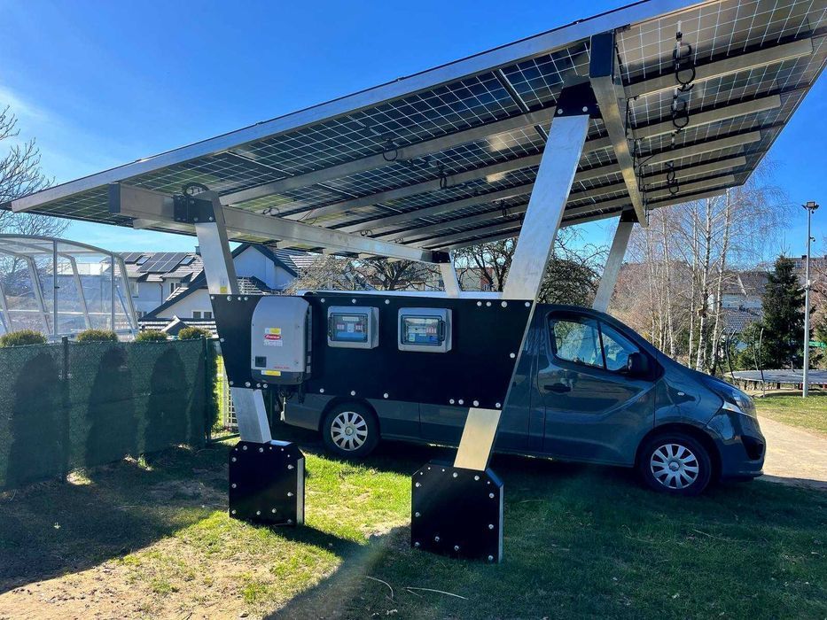 Carport Premium kafarowany/wbijany, 9 kWp, wiata samochodowa