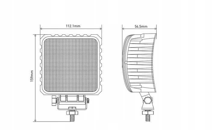 Lampa robocza LED, kwadratowa, 48W 3840 lm światło rozproszone 16 LED