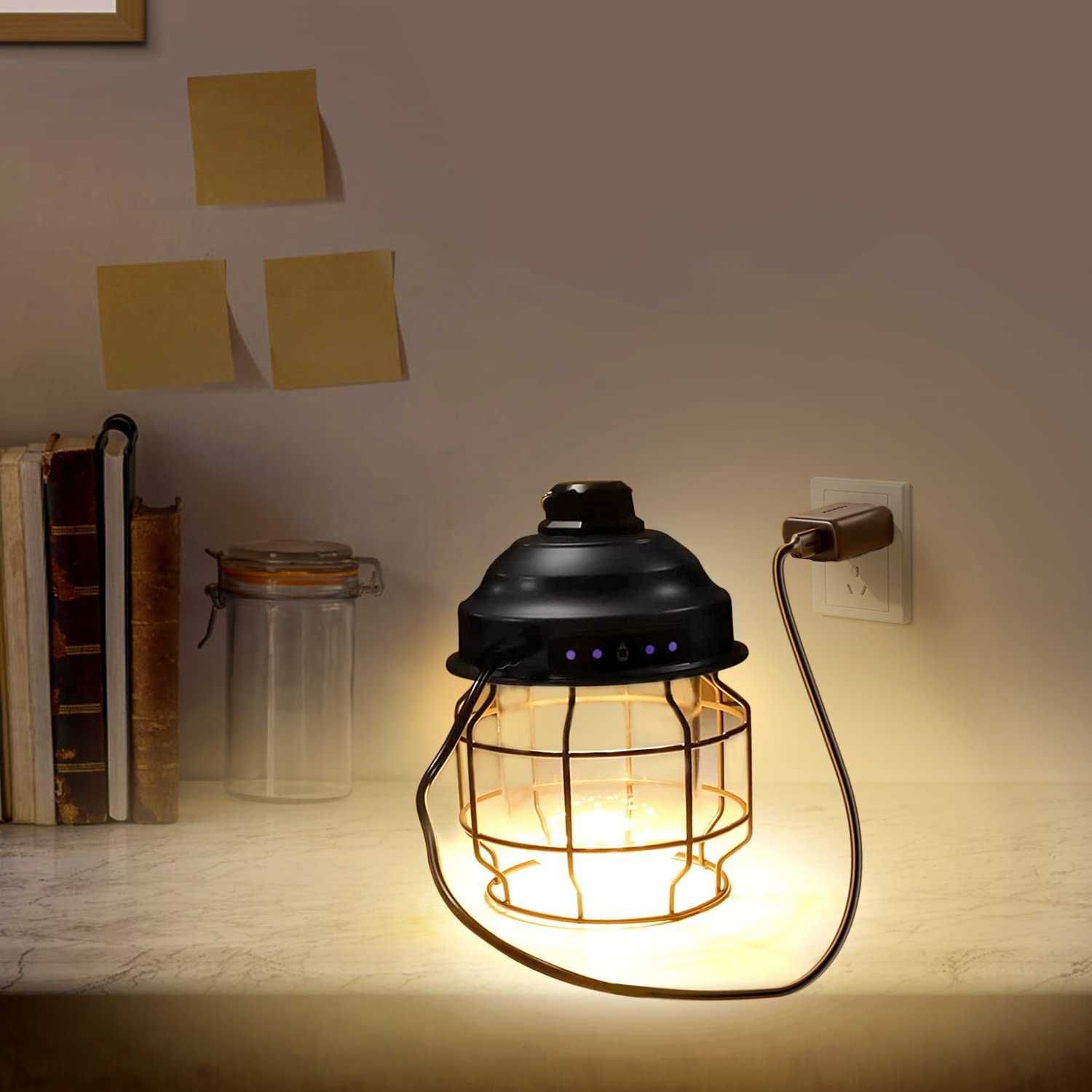 Lanterna de campismo LED 3600 mAh  estilo vintage 3 modos de luz