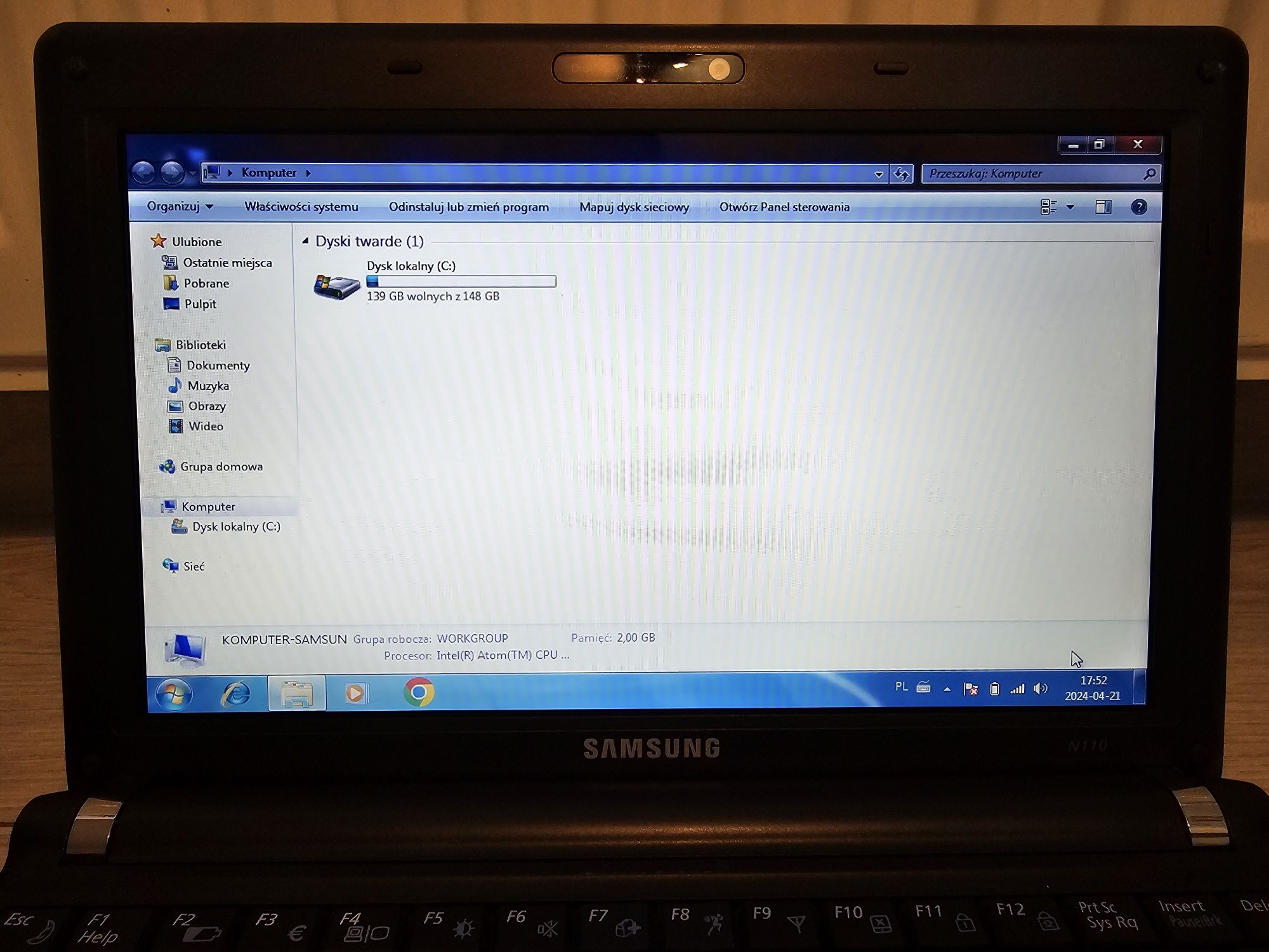 Laptop Samsung n110 10,1 cali