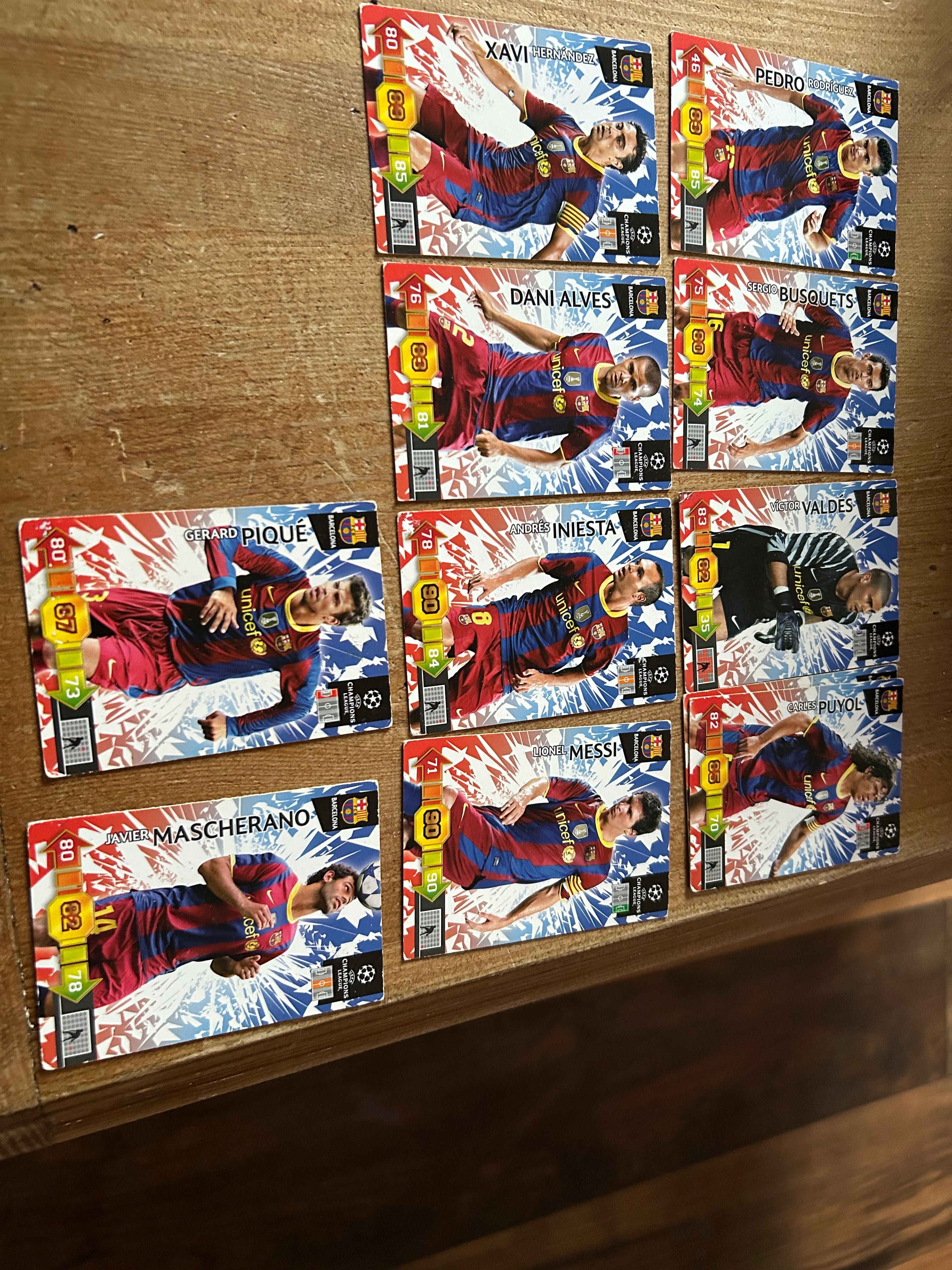 Panini Barcelona champions league 10/11 10 kart unikat