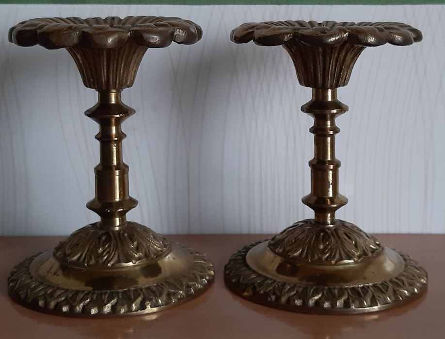 Świeczniki z mosiądzu 2 szt