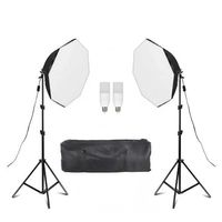 Kit estúdio iluminação fotografia e vídeo 2 softboxes octogonais