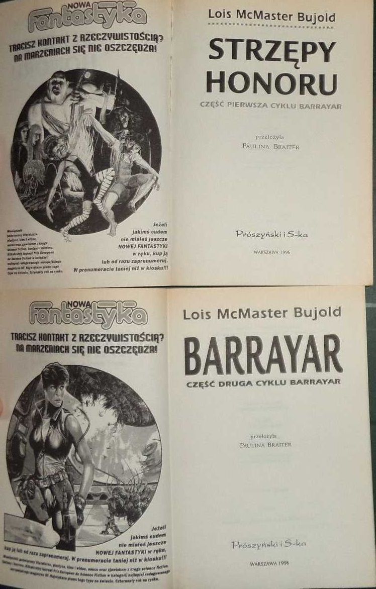 Barrayar 1 i 2, Lois McMaster Bujold, fantastyka, Strzępy honoru