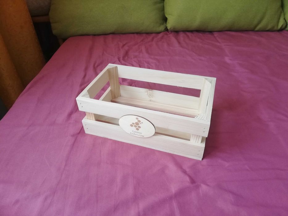 skrzynka drewniana naturalna 20,5x34x13cm sosnowa DIY kwietnik  koszyk