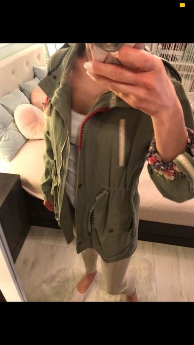 Cienka kurtka parka militarna S/M shopping center