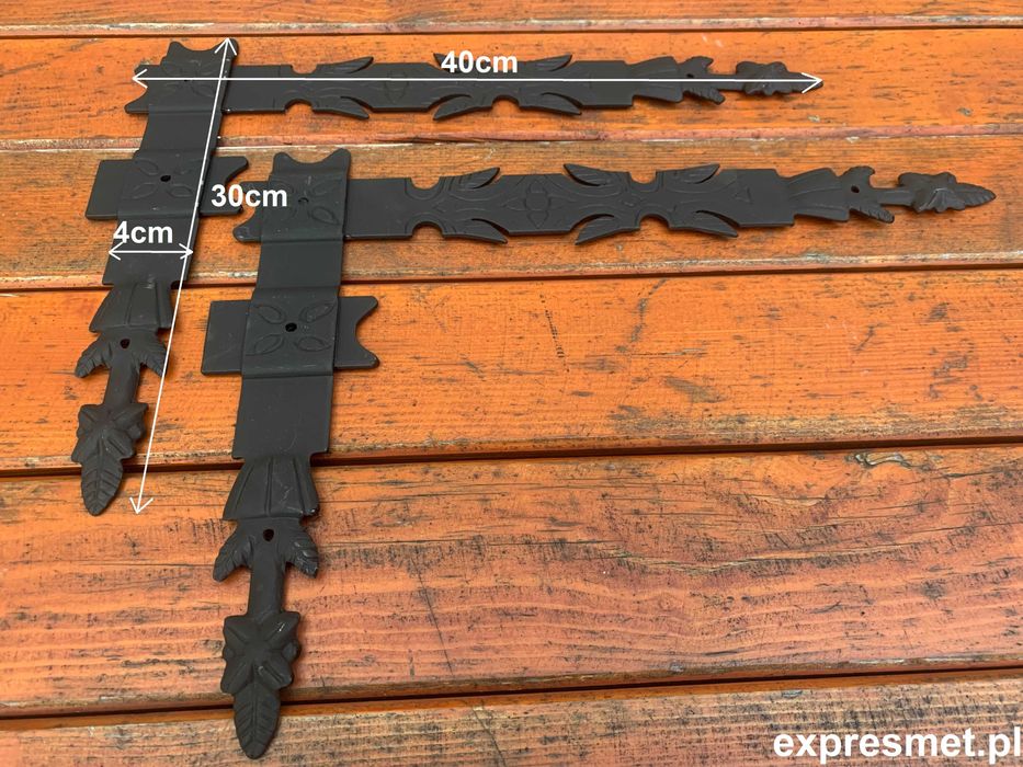 Kute zawiasy Ozdobne Narożniki okienne drzwiowe kute  RÓŻNE 30cm 40cm