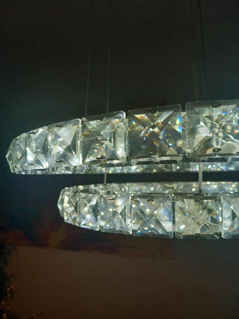 Lampa wisząca sufitowa - LED - kryształy