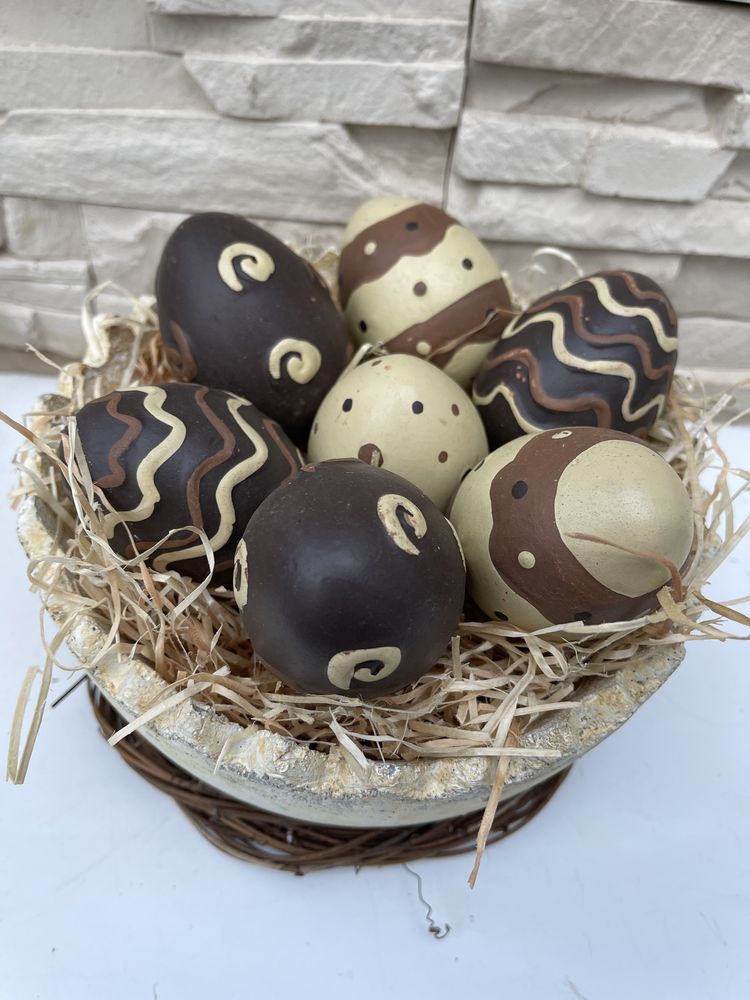 Jaja jajka stroik wielkanocny ceramiczne kolekcja jaj handmade