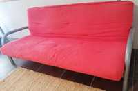 Sofá cama em estrutura de ferro