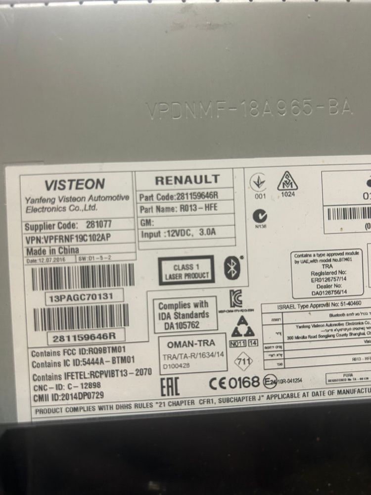 Radio oryginalne renault kadjar