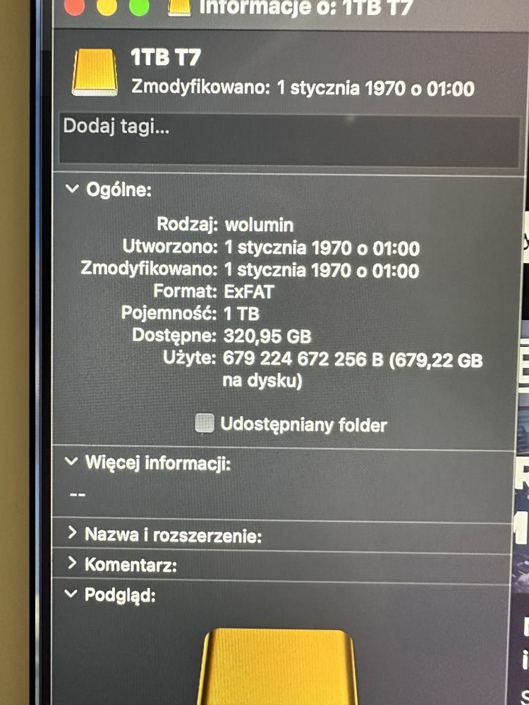 Samung T7 1TB Dysk SSD