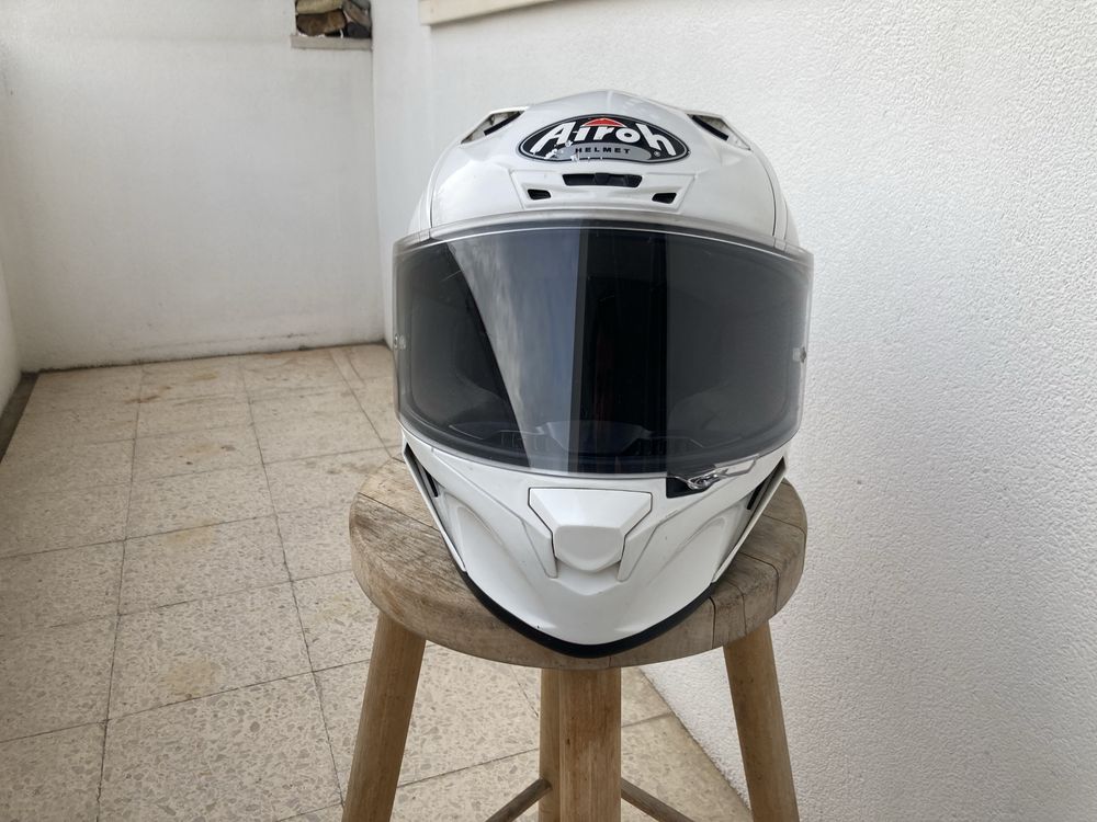 Capacete de mota branco, tamanho M