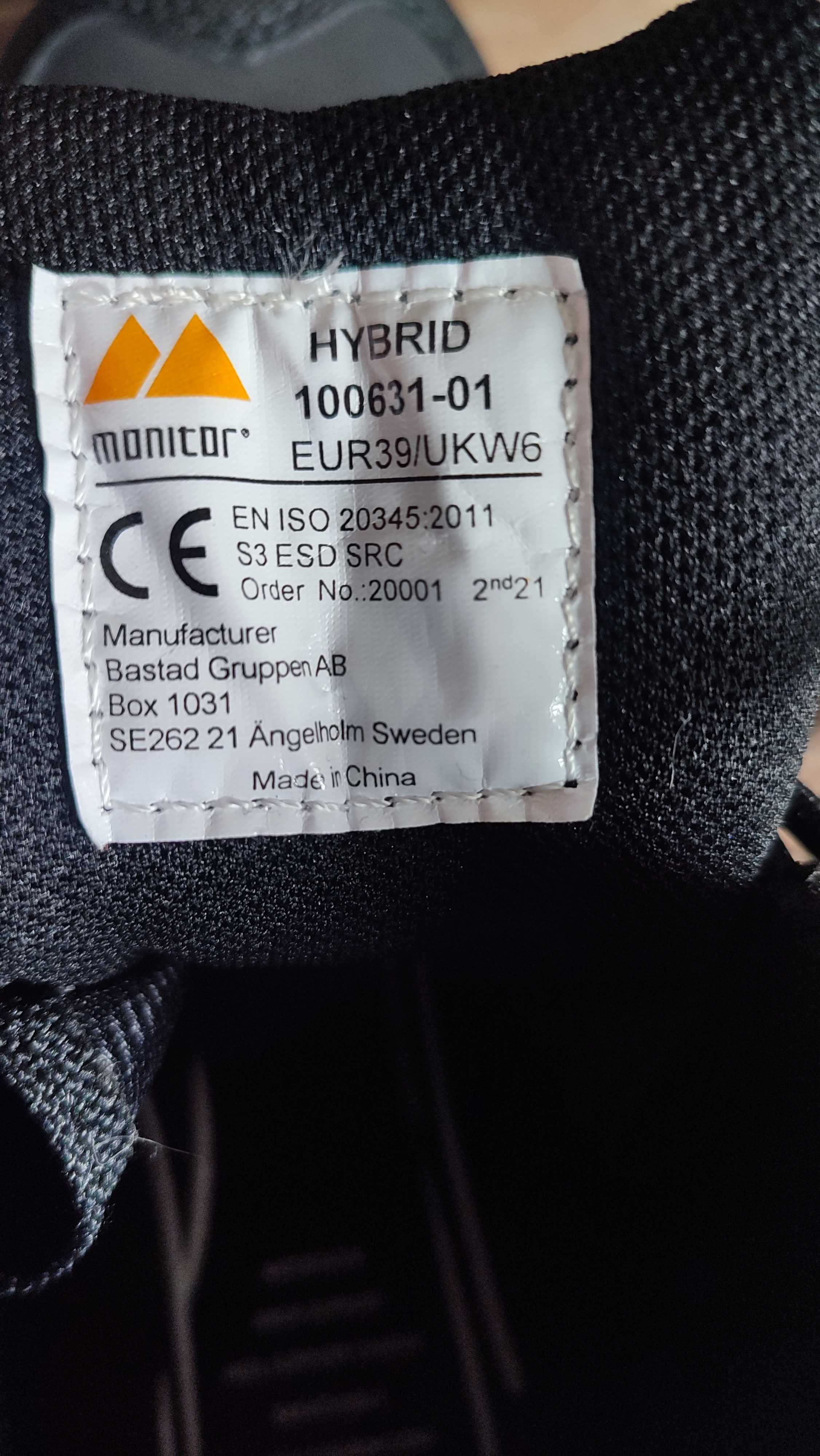 Buty robocze unisex MONITOR SWEDEN Hybrid S3 roz.39