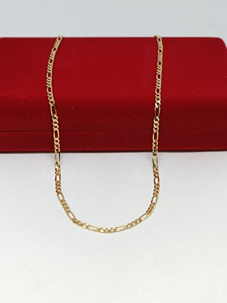Złoty łańcuszek Figaro dł.55cm, złoto 585