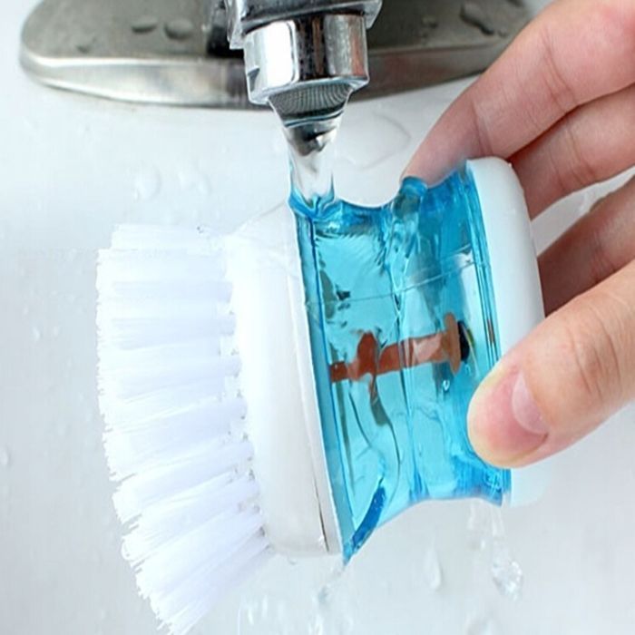 Szczotka Myjka z Dozownikiem DO NACZYŃ Z płynem Pojemnikiem