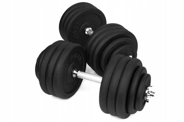 HANTLE ŻELIWNE 2x40 kg gryf Talerze zestaw 80kg