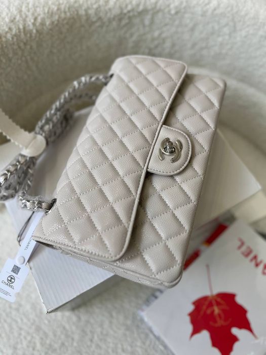 Сумка Chanel бежева в коробці натуральна шкіра