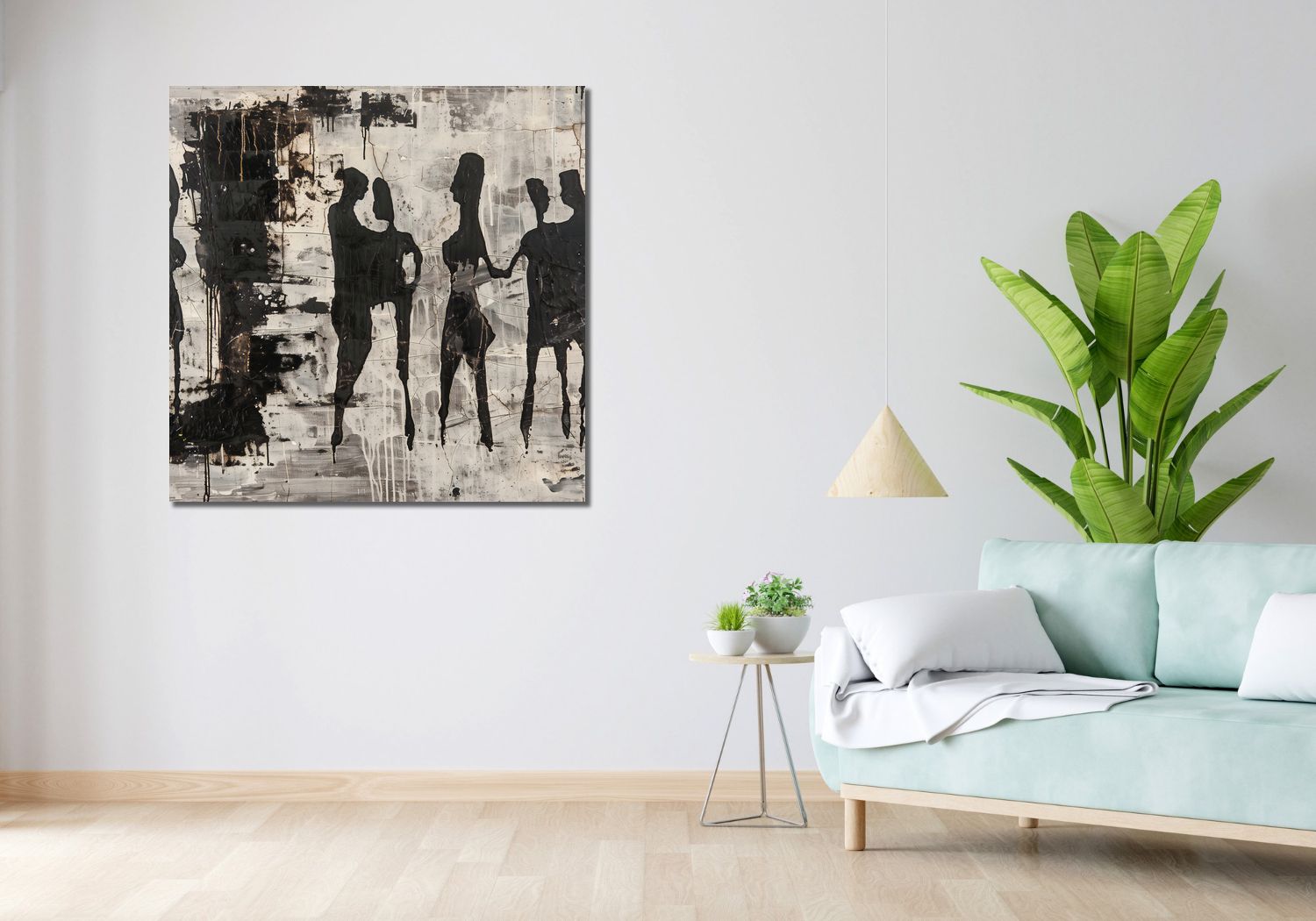 Obraz 100x100cm Szarzy Ludzie