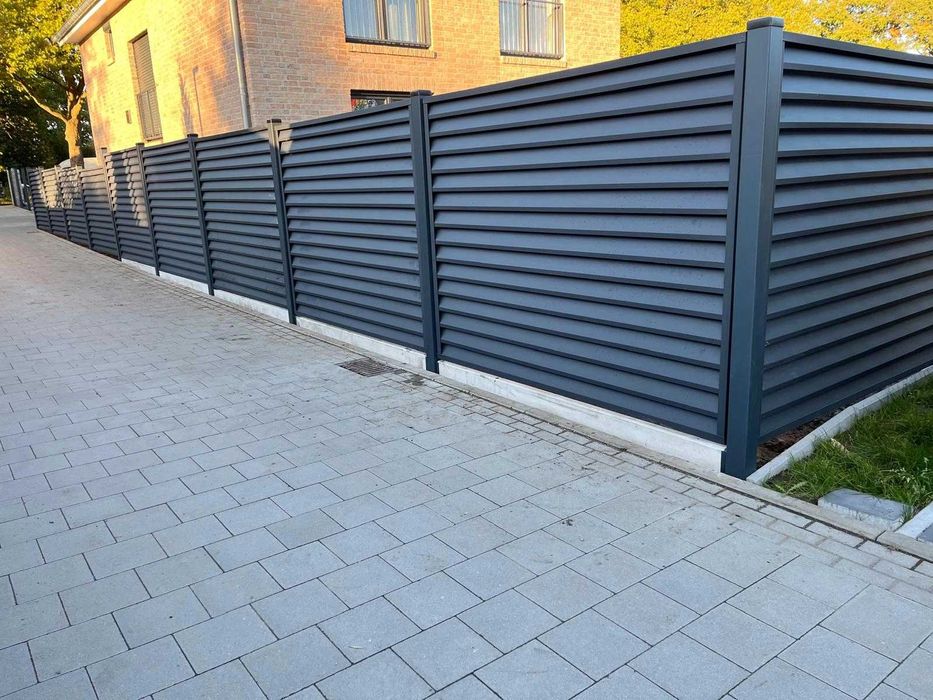 NOWOCZESNE Przęsło Żaluzja 200x100 Antracyt RAL 7016 System Ogrodzeń