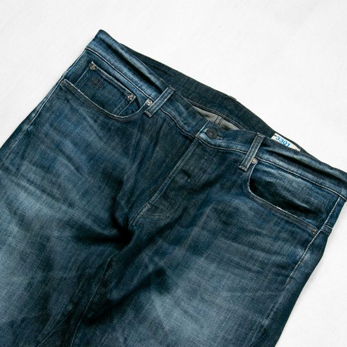 G-star Raw 3301 slim 38/34us spodnie jeansowe ciemny niebieski