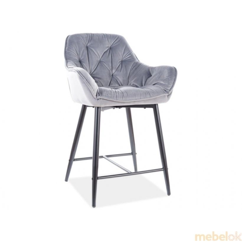 Новый Полубарный стул signal cherry h-2 velvet серый 1 шт