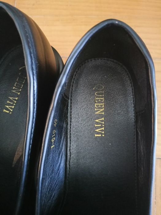 Czarne mokasyny na platformie jak nowe