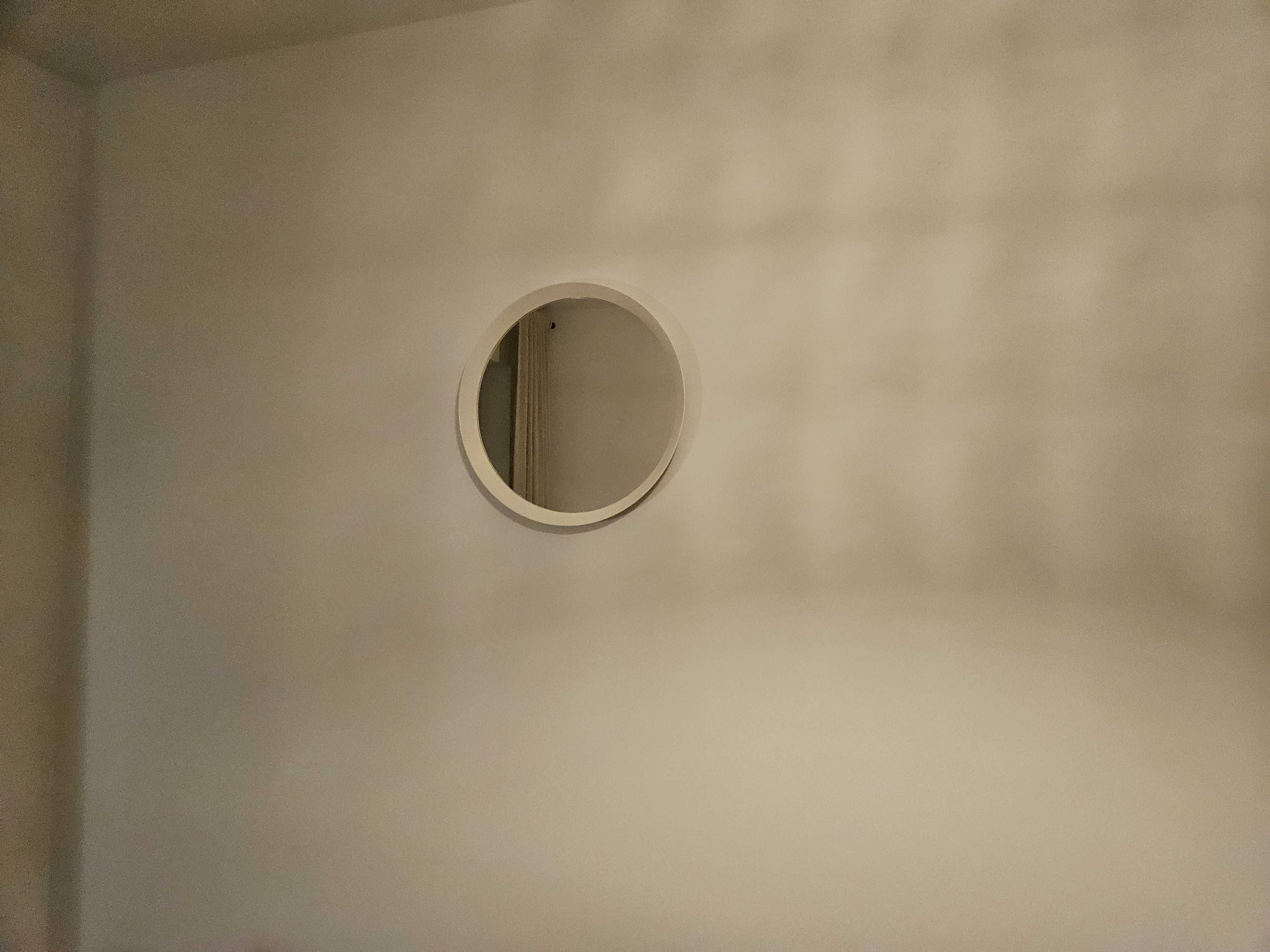 Lustro okrągłe, białe 50 cm, IKEA, Langesund