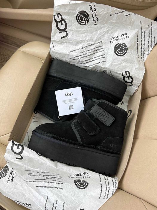 Женские ботинки UGG Neumel Platform Chukka Black 36-41 Натур Замша!
